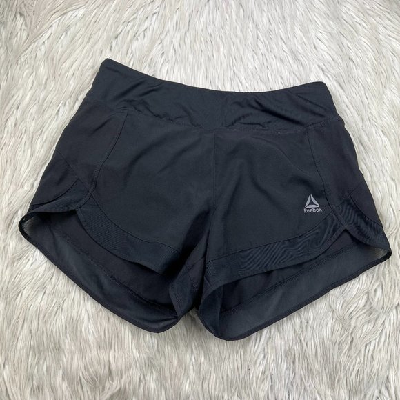 Reebok Shorts Reebok Womens Black Mesh Inset Pull On Athletic